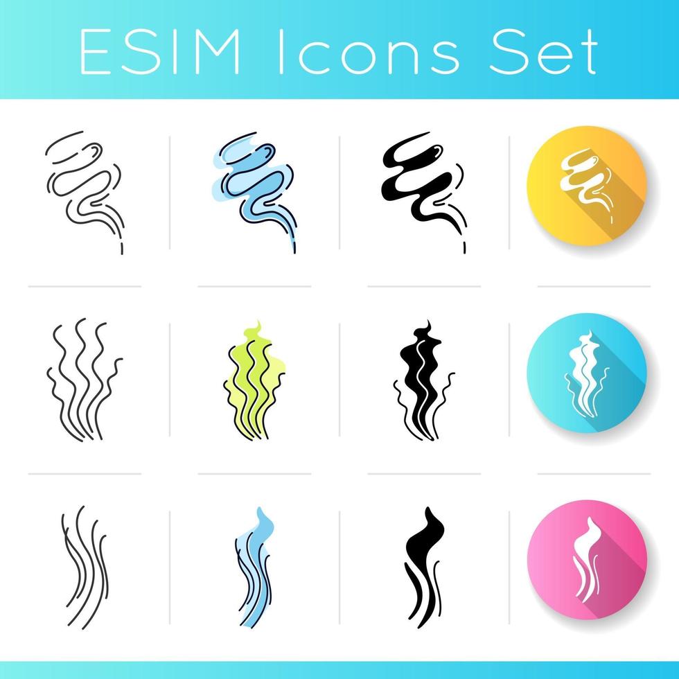 Odor icons set vector