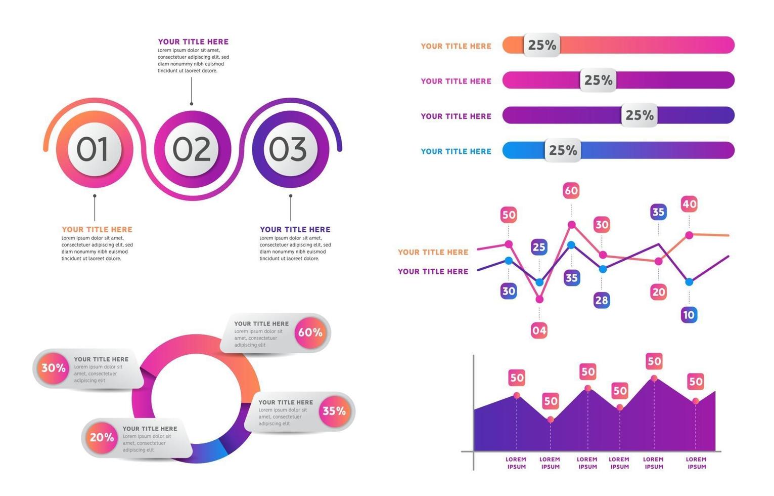 colección de elementos de infografía moderna vector