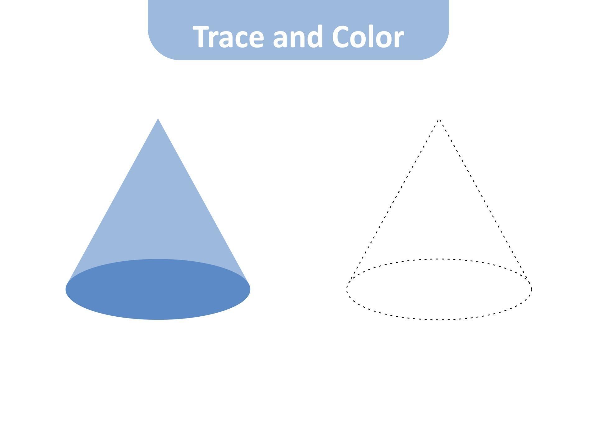 Trace and color, cone shape vector 3311723 Vector Art at Vecteezy