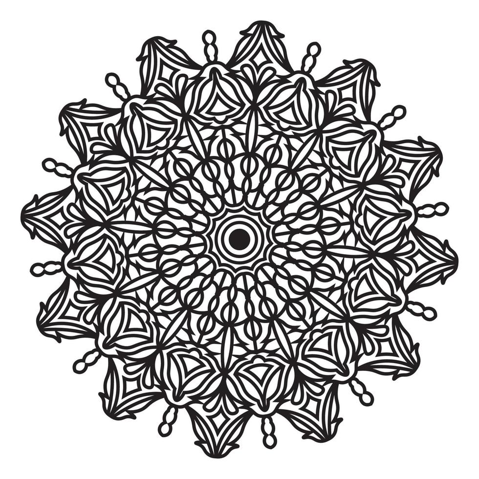 Mandala abstract floral pattern design of meditation illustration vector