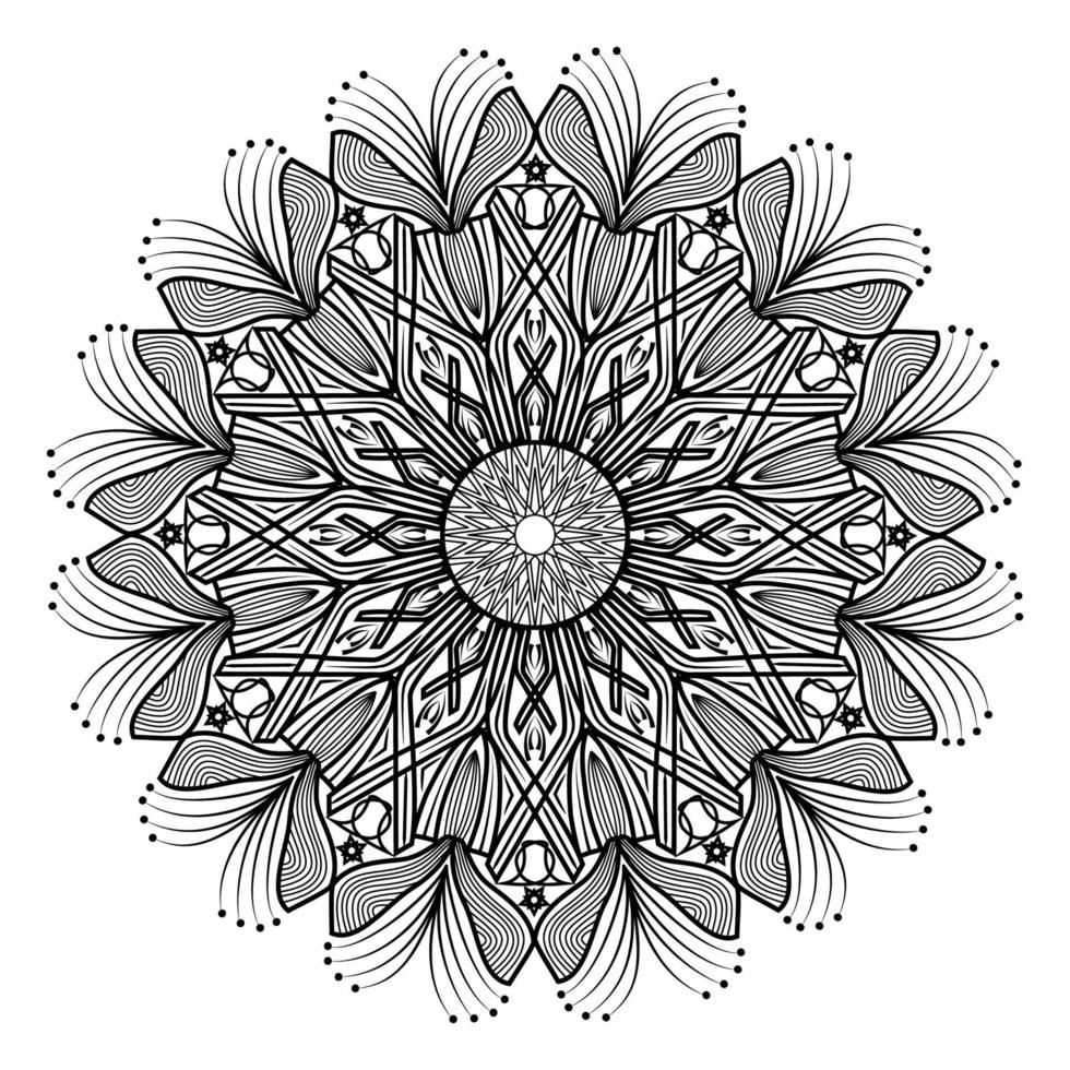 Mandala abstract floral pattern design of meditation illustration vector