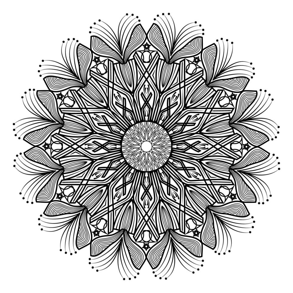 Mandala abstract floral pattern design of meditation illustration vector