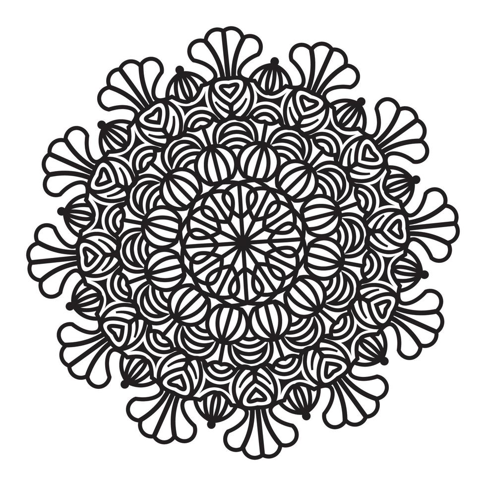 Mandala abstract floral pattern design of meditation illustration vector