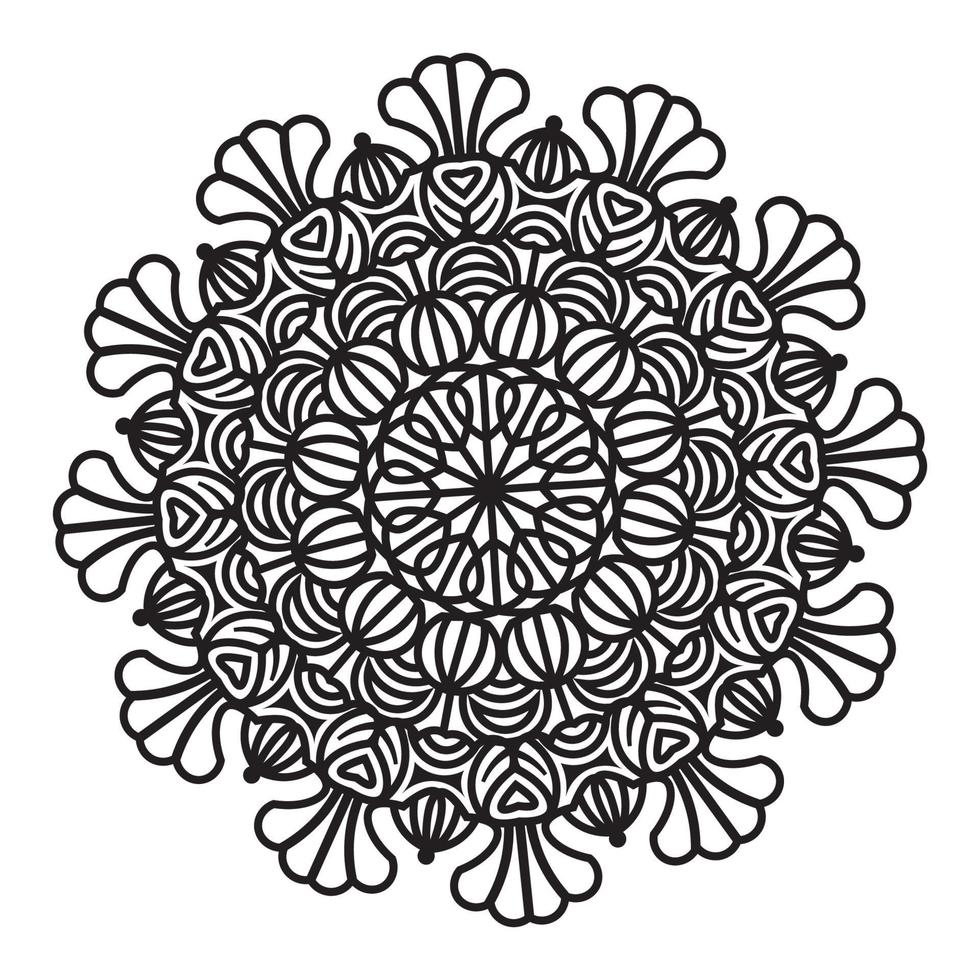 Mandala abstract floral pattern design of meditation illustration vector