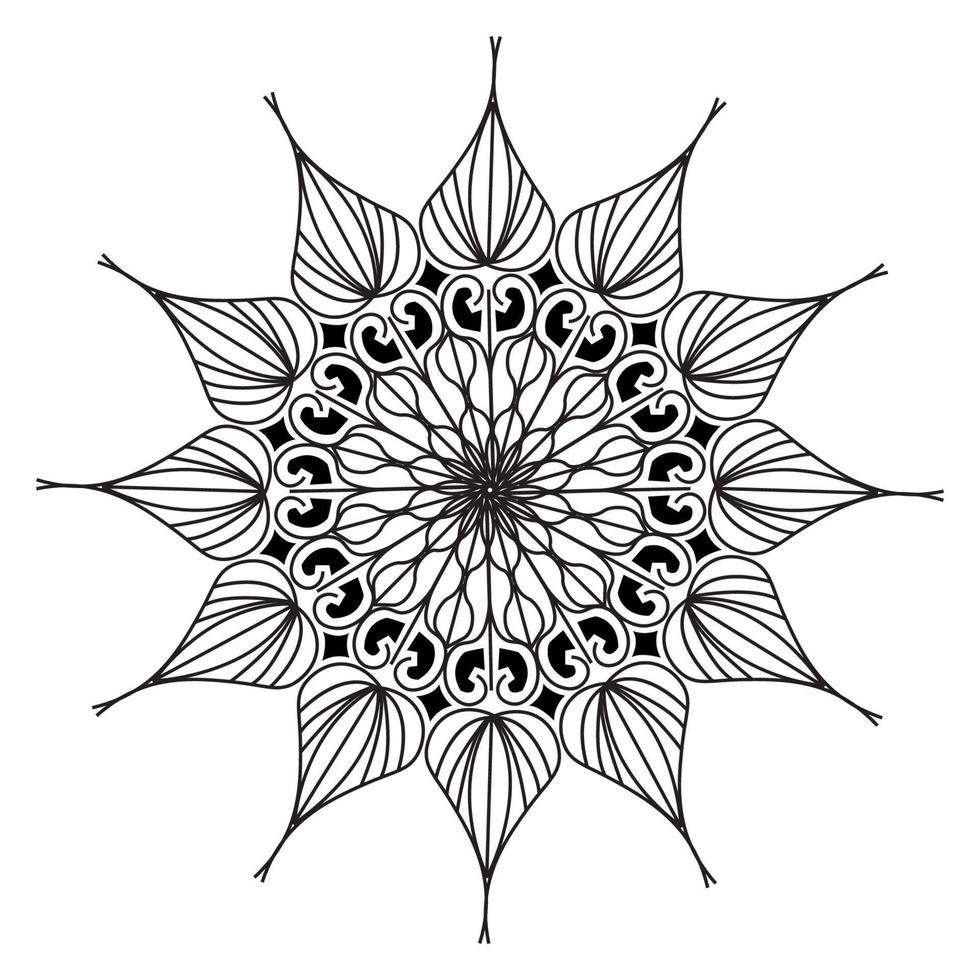 Mandala abstract floral pattern design of meditation illustration vector