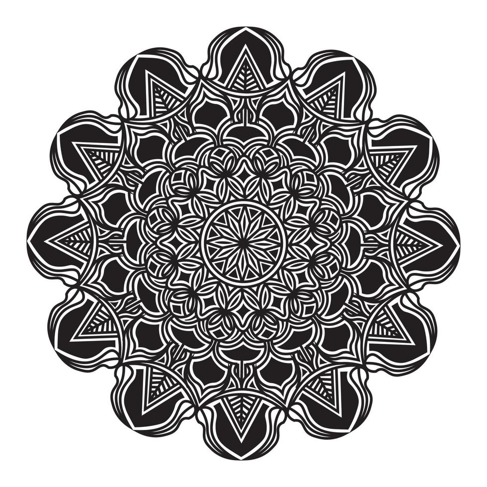 Mandala abstract floral pattern design of meditation illustration vector