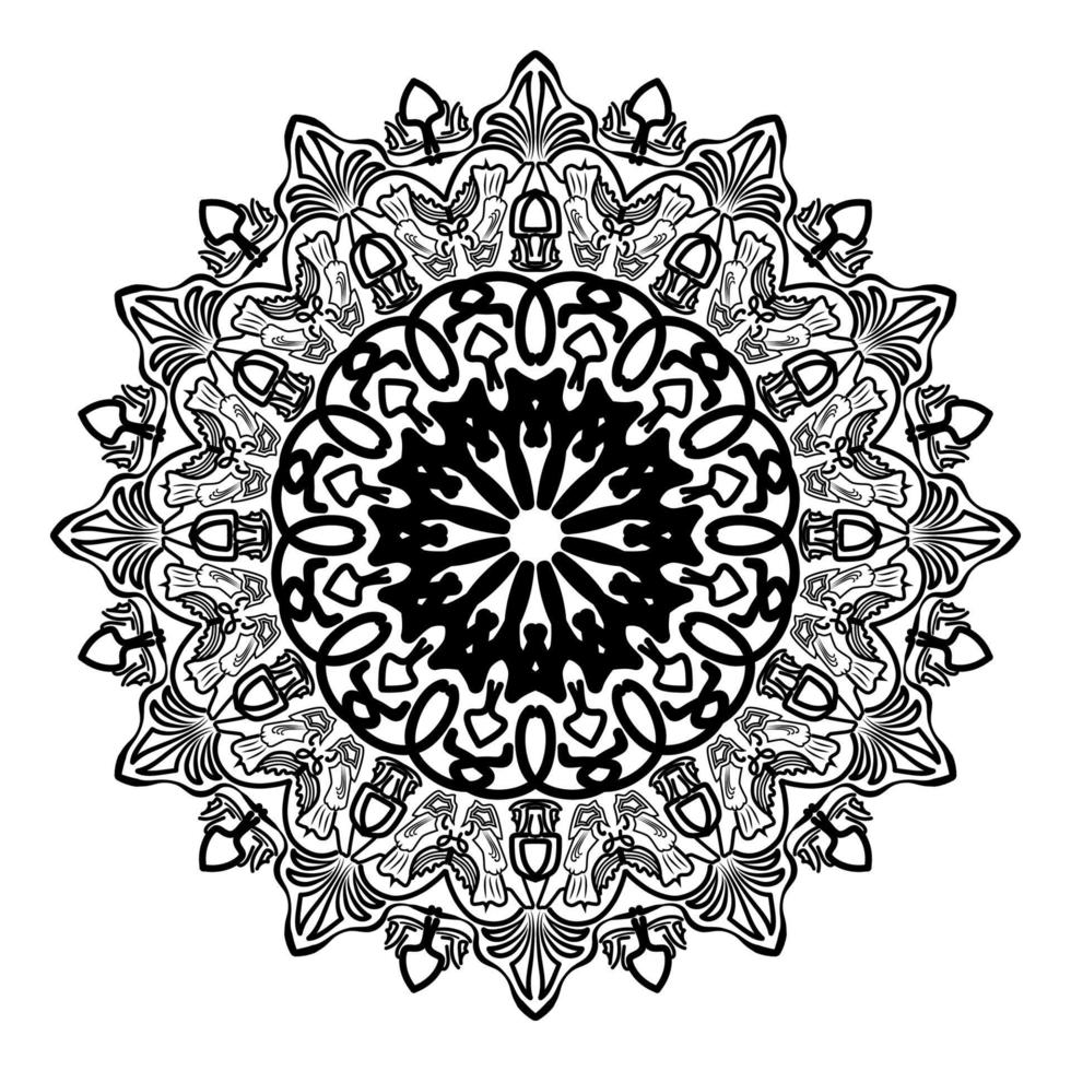 diseño de mandala islámico arabesco de patrón floral para musulmanes vector