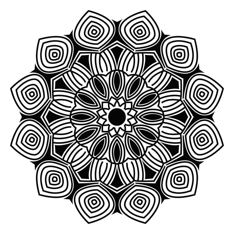 Mandala abstract floral pattern design of meditation illustration vector