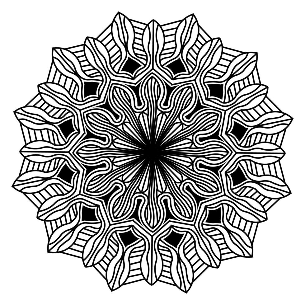 Mandala abstract floral pattern design of meditation illustration vector