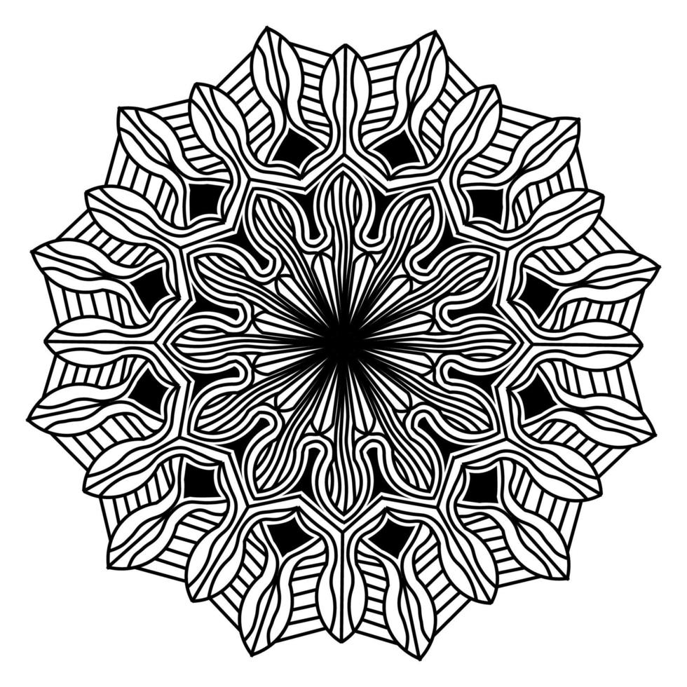 Mandala abstract floral pattern design of meditation illustration vector