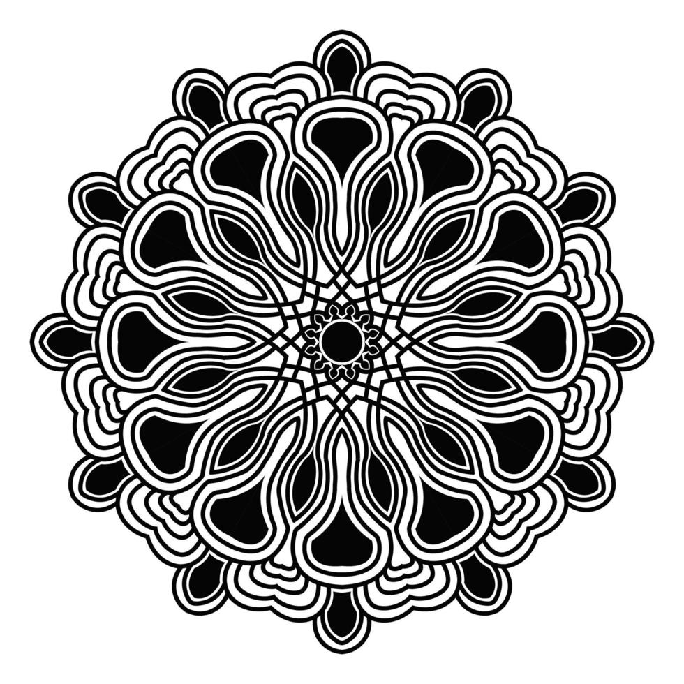 Mandala abstract floral pattern design of meditation illustration vector