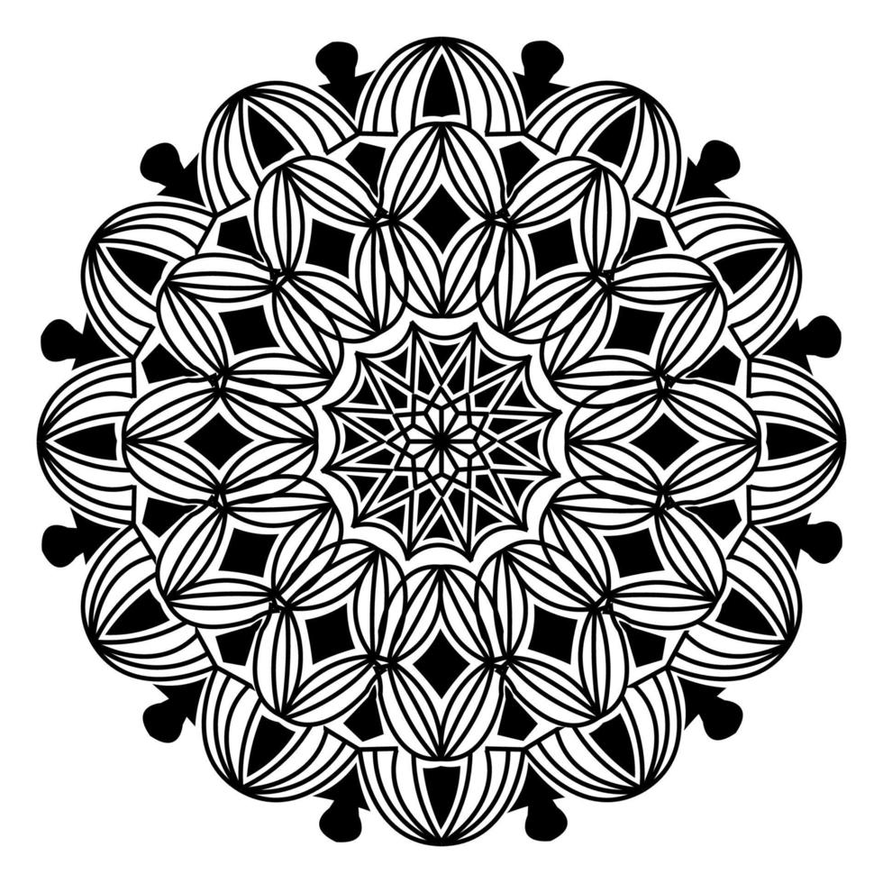 arabesque mandala design of islamic geometric element drawing vector