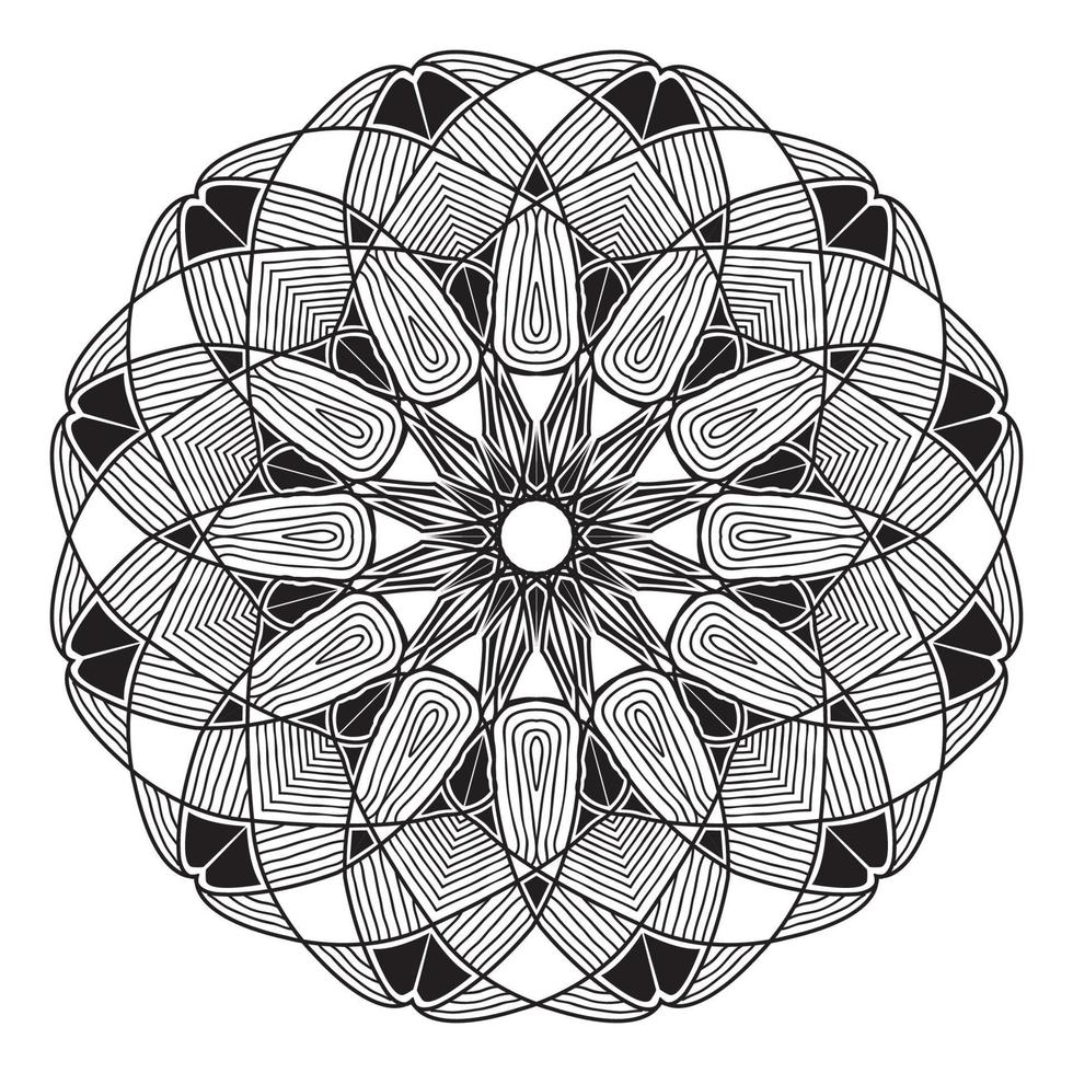 arabesque mandala design of islamic geometric element drawing vector