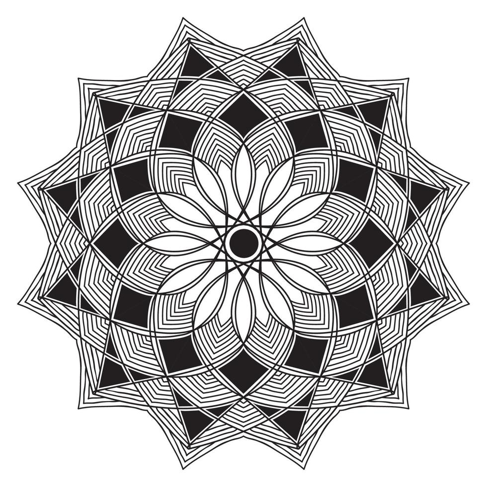 arabesque mandala design of islamic geometric element drawing vector