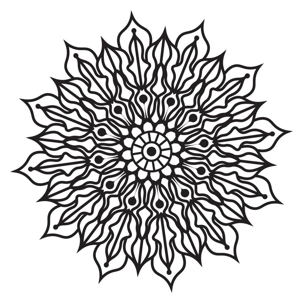 arabesque mandala design of islamic geometric element drawing vector