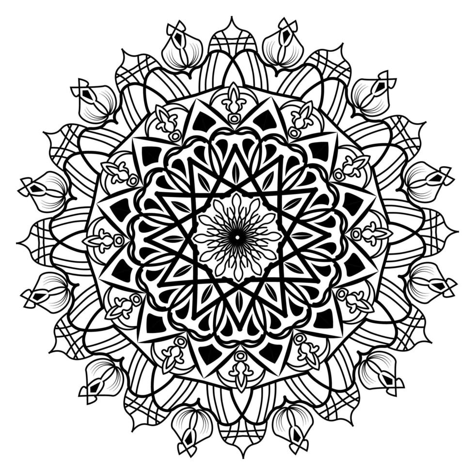 arabesque mandala design of islamic geometric element drawing vector