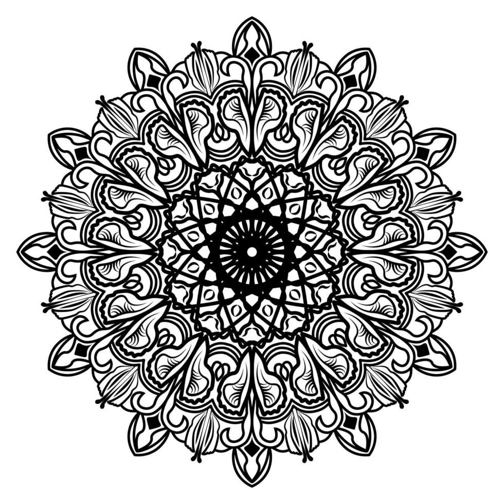 arabesque mandala design of islamic geometric element drawing vector