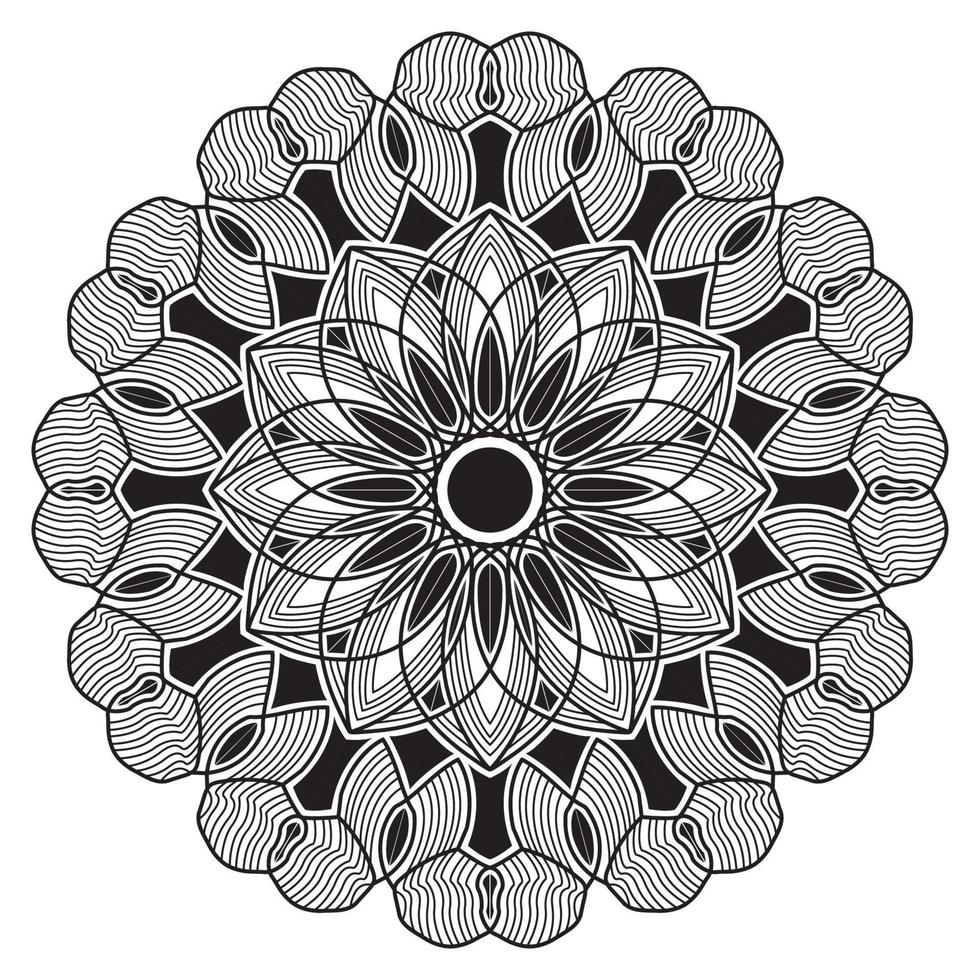 arabesque mandala design of islamic geometric element drawing vector
