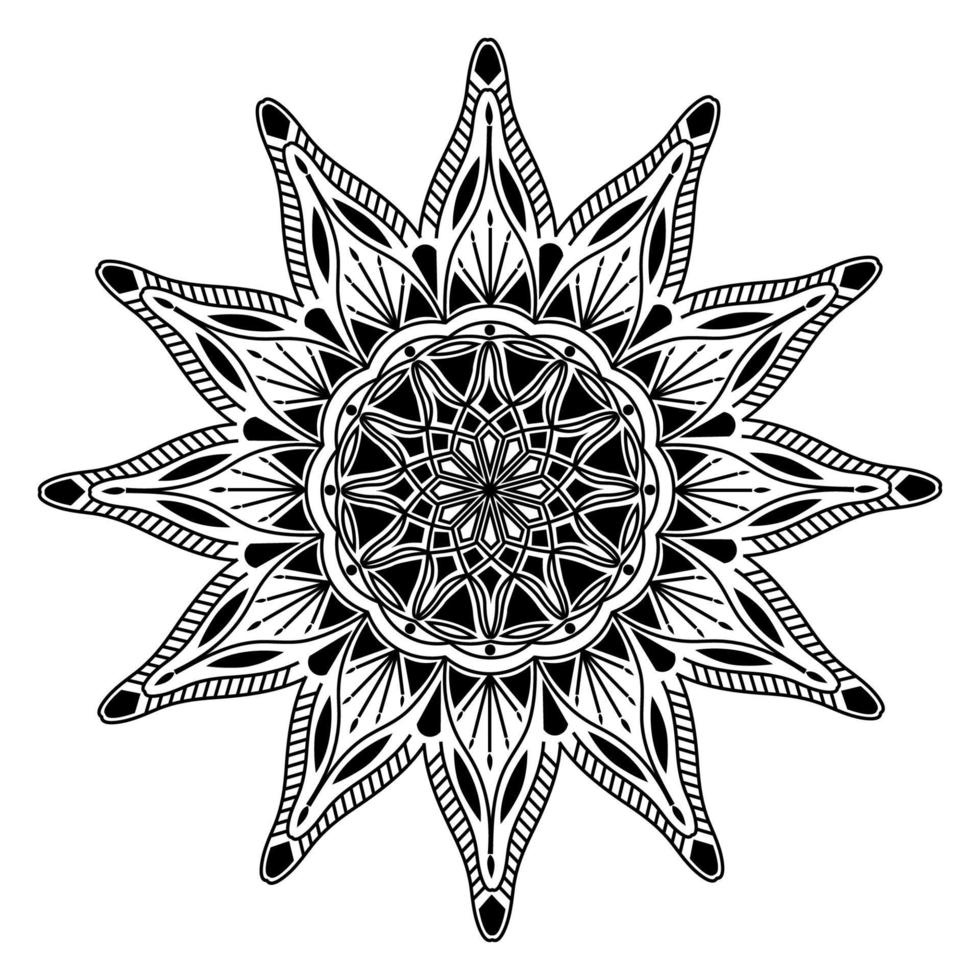 arabesque mandala design of islamic geometric element drawing vector