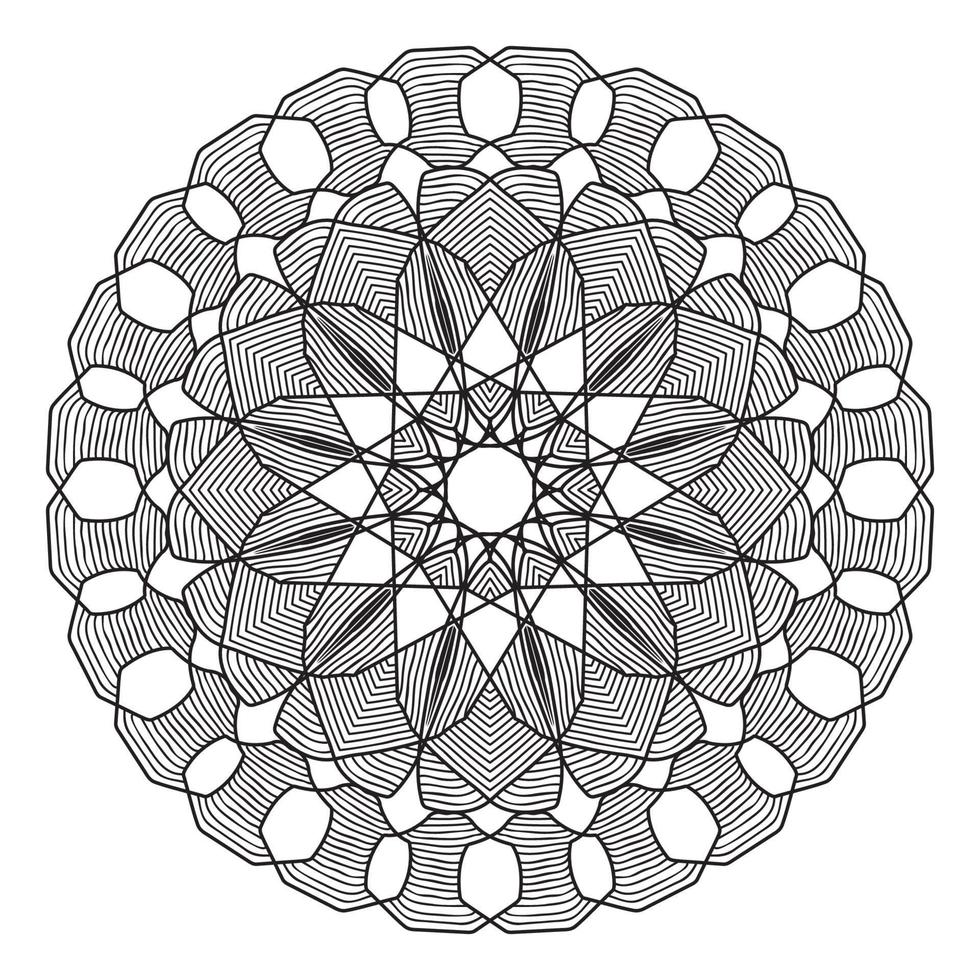 arabesque mandala design of islamic geometric element drawing vector