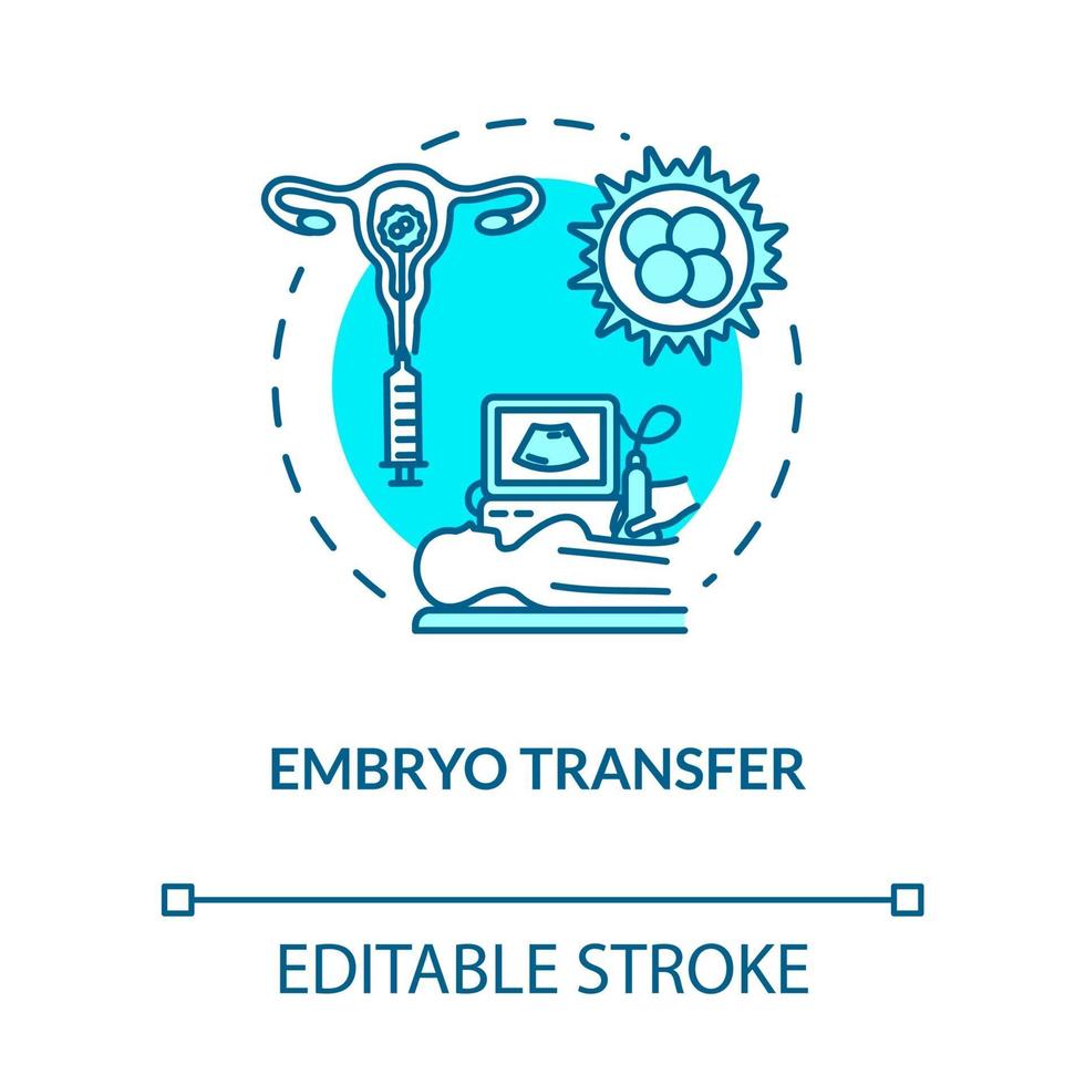 Icono de concepto turquesa de transferencia de embriones vector