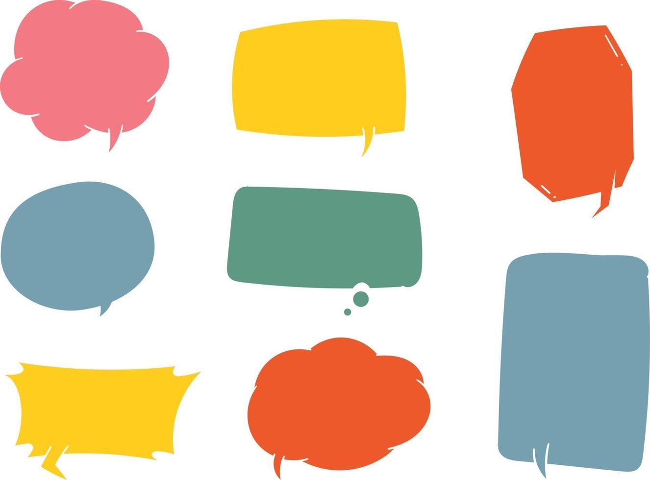 Set of hand drawn speech bubble in colorful shades vector