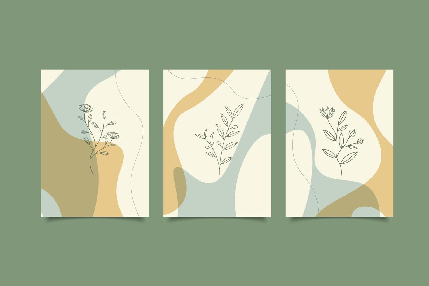 minimalist natural hand drawn cover collection vector