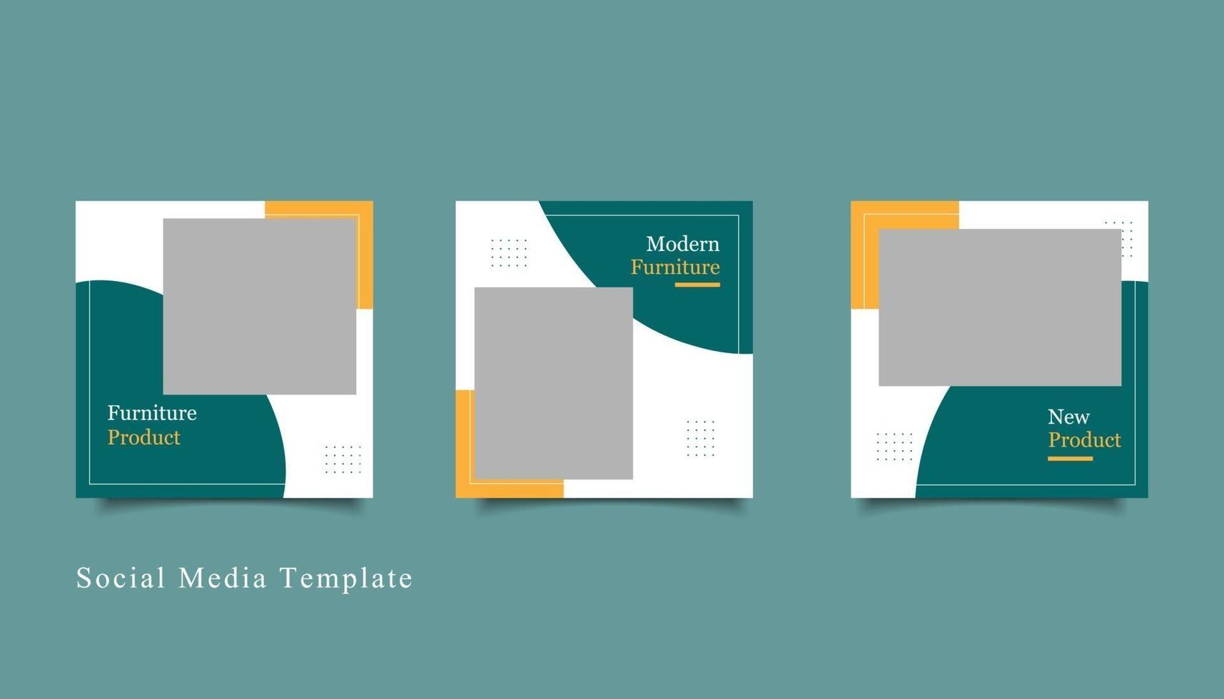 social media template post furniture promotion vector