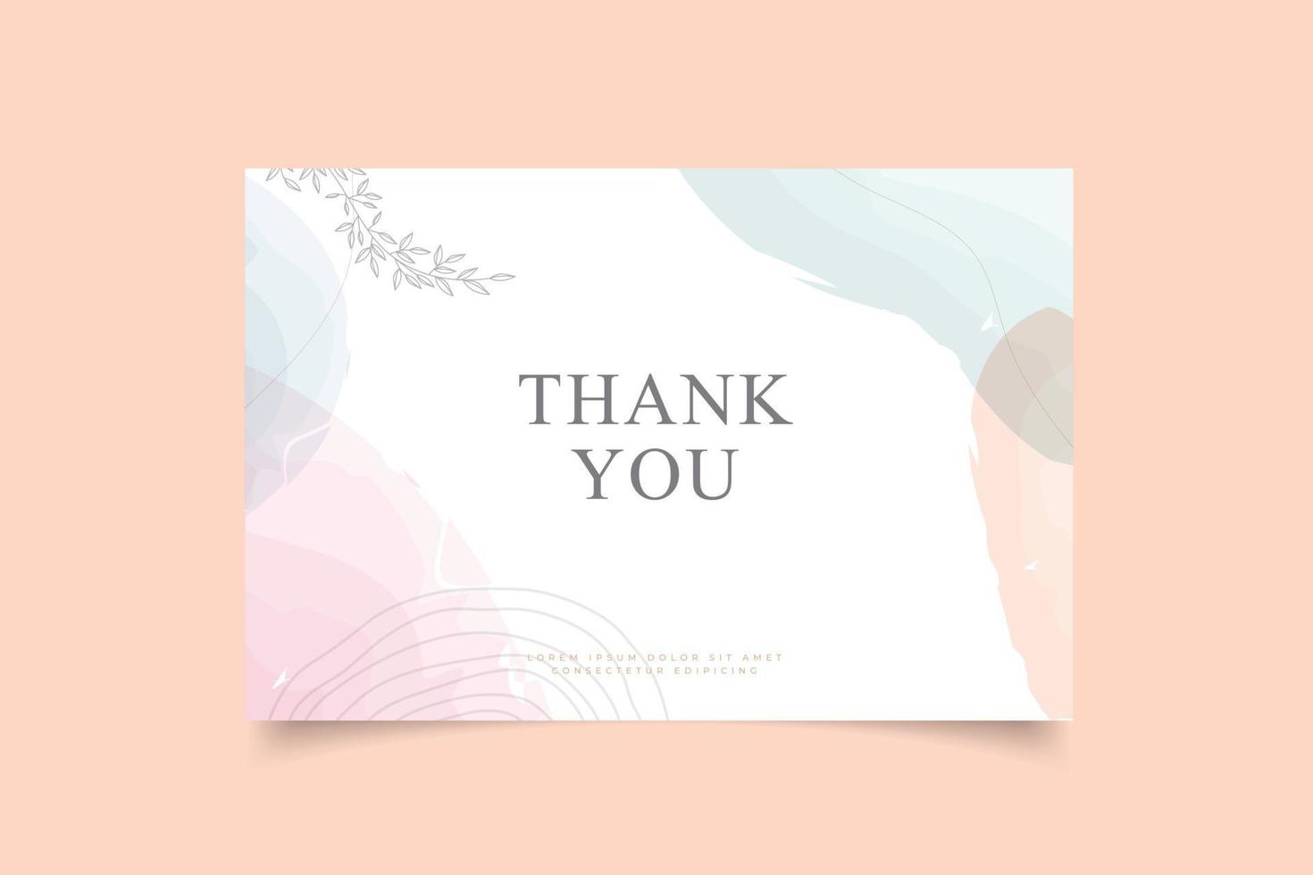 thank you card template minimalist background vector