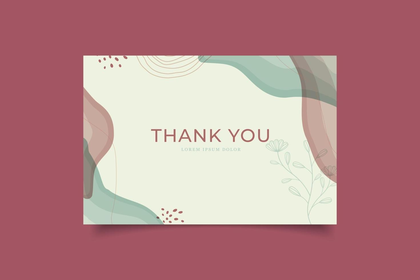 thank you card template minimalist background vector