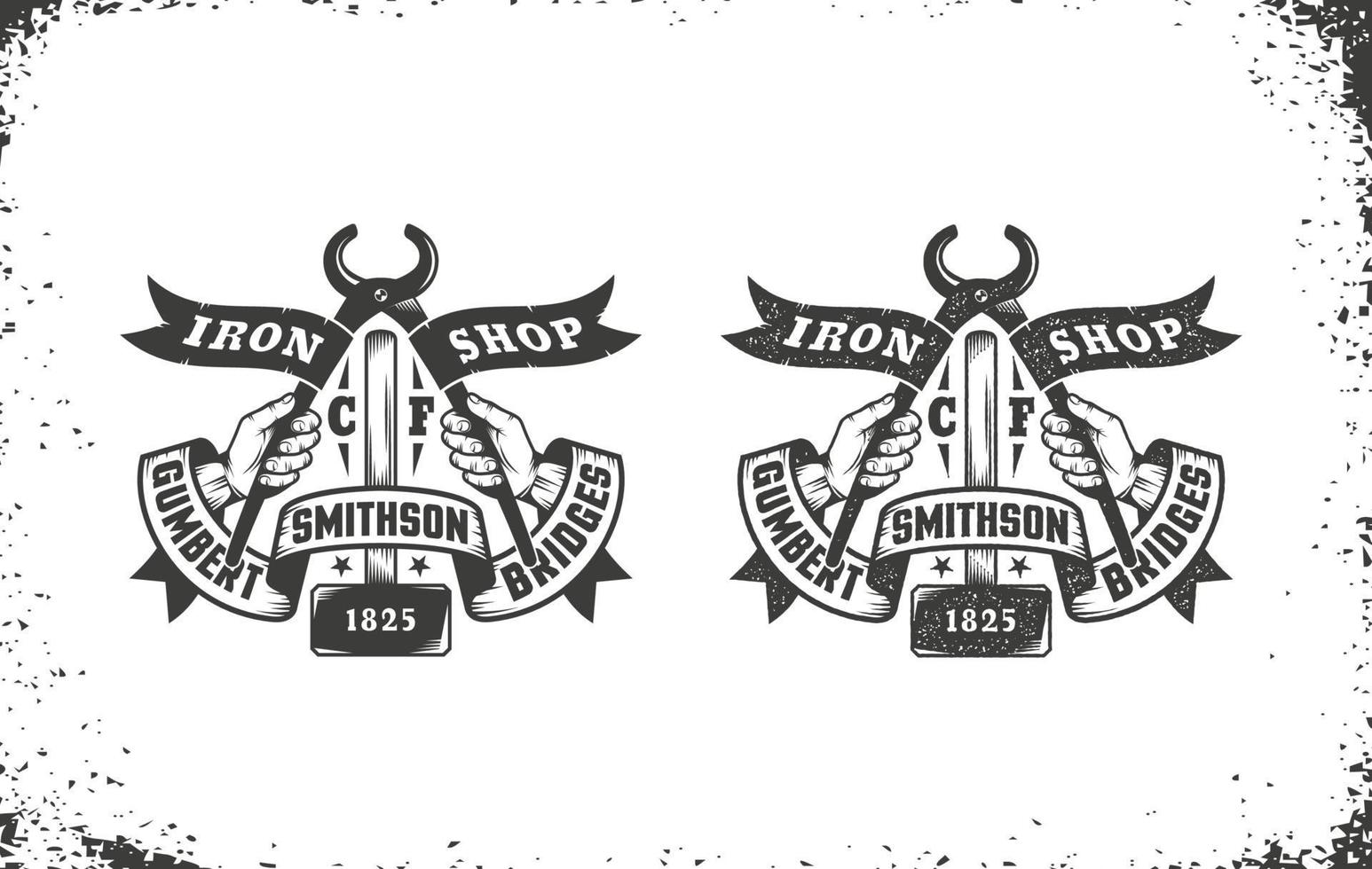 emblem blacksmith workshop vector