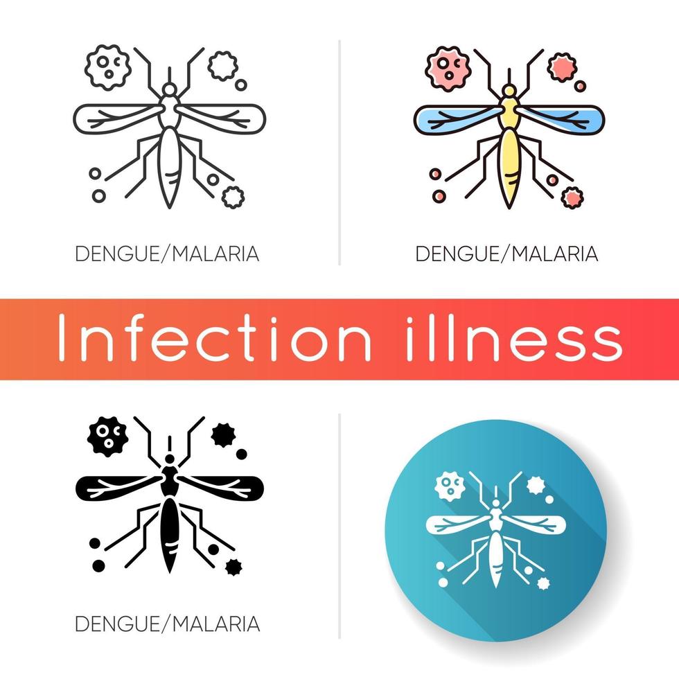 Dengue, malaria icon vector