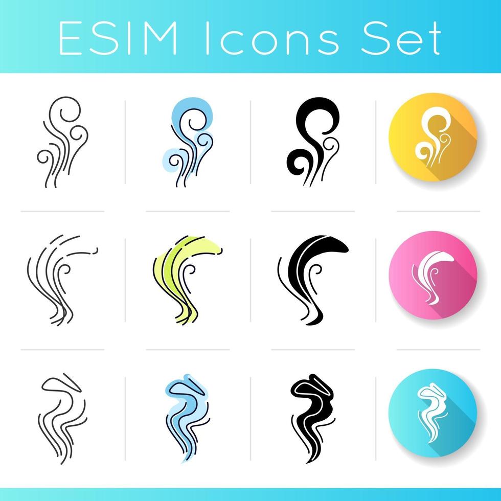 Smell icons set vector