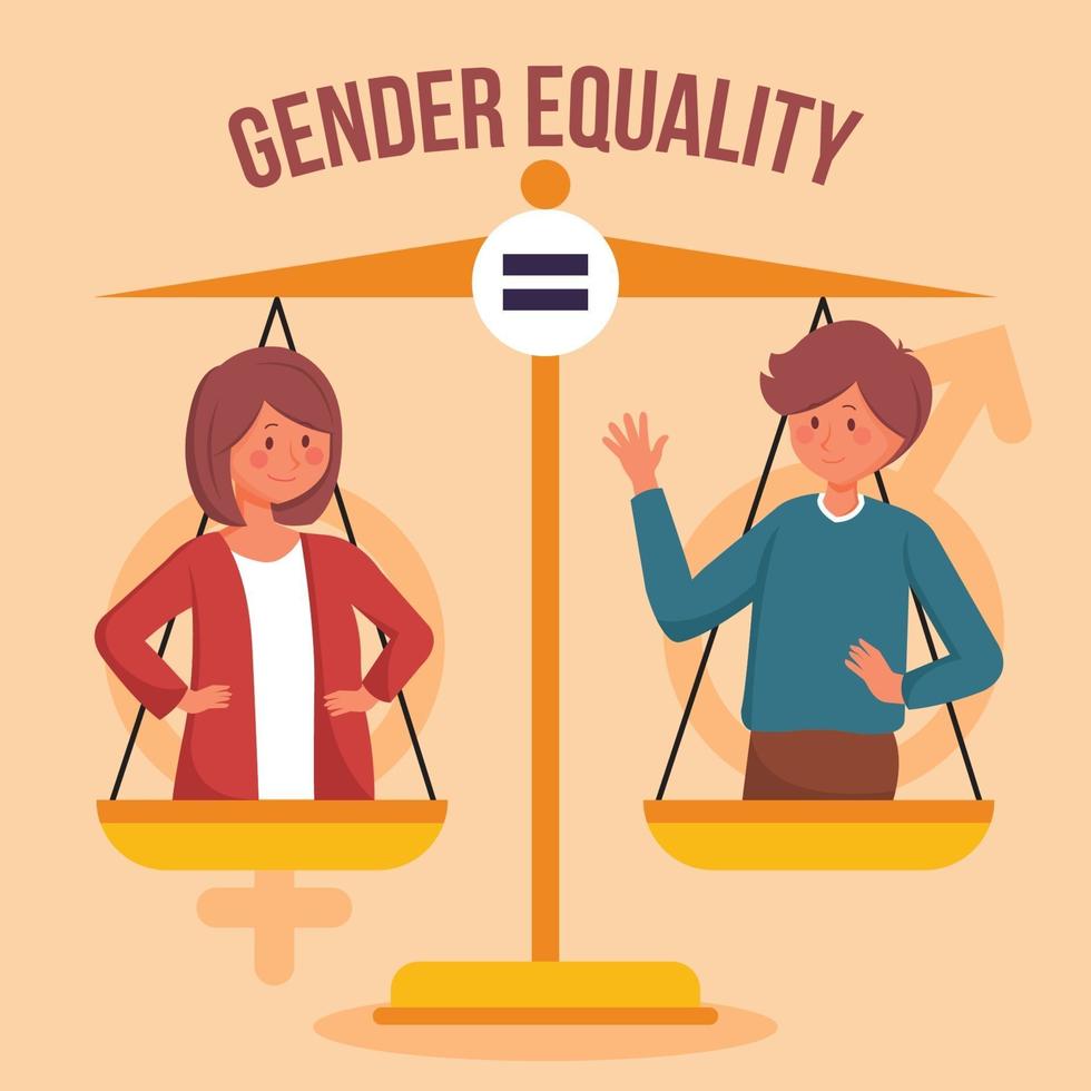 Same Rights And Obligations For Women And Men vector