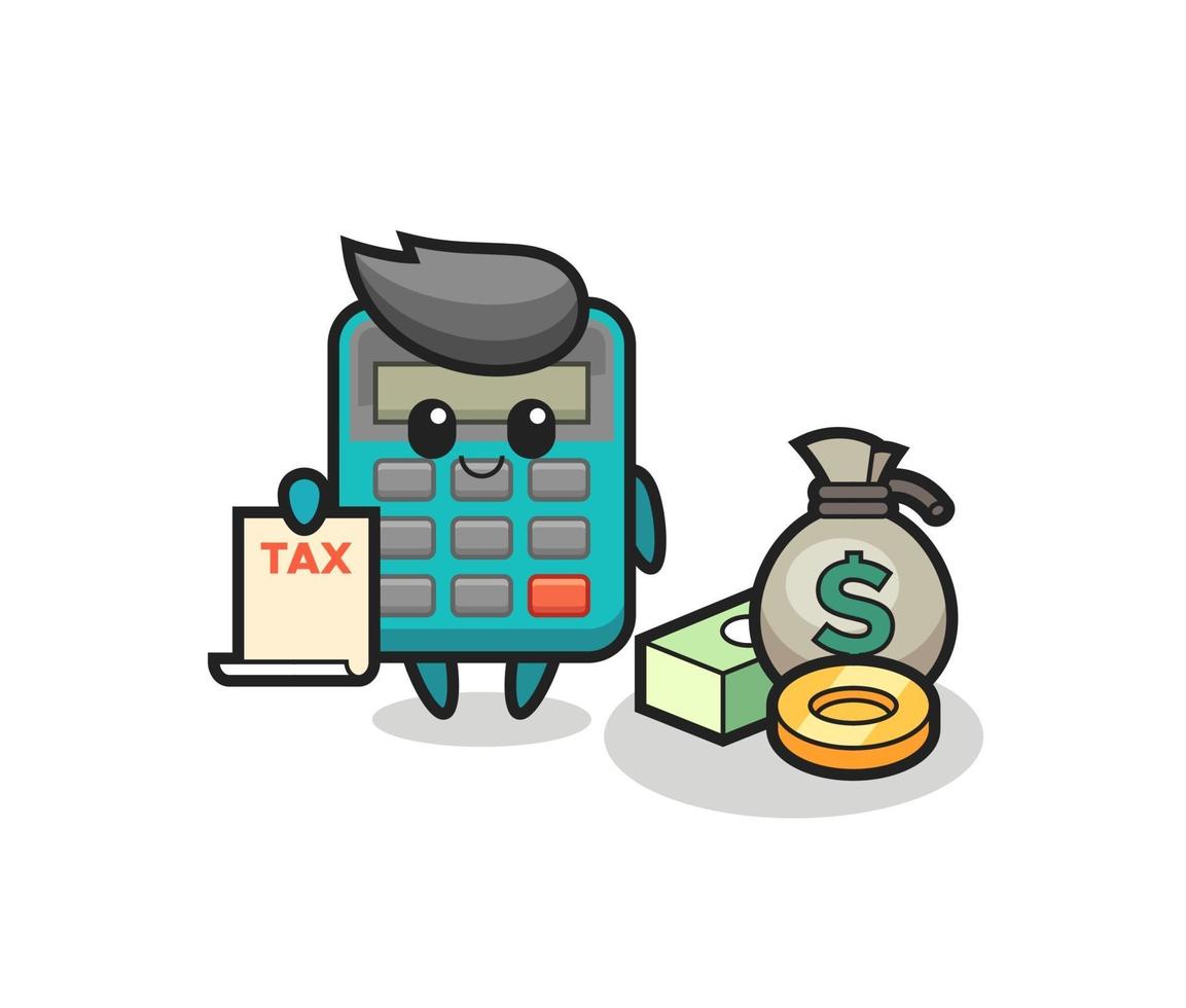 Character cartoon of calculator as a accountant vector