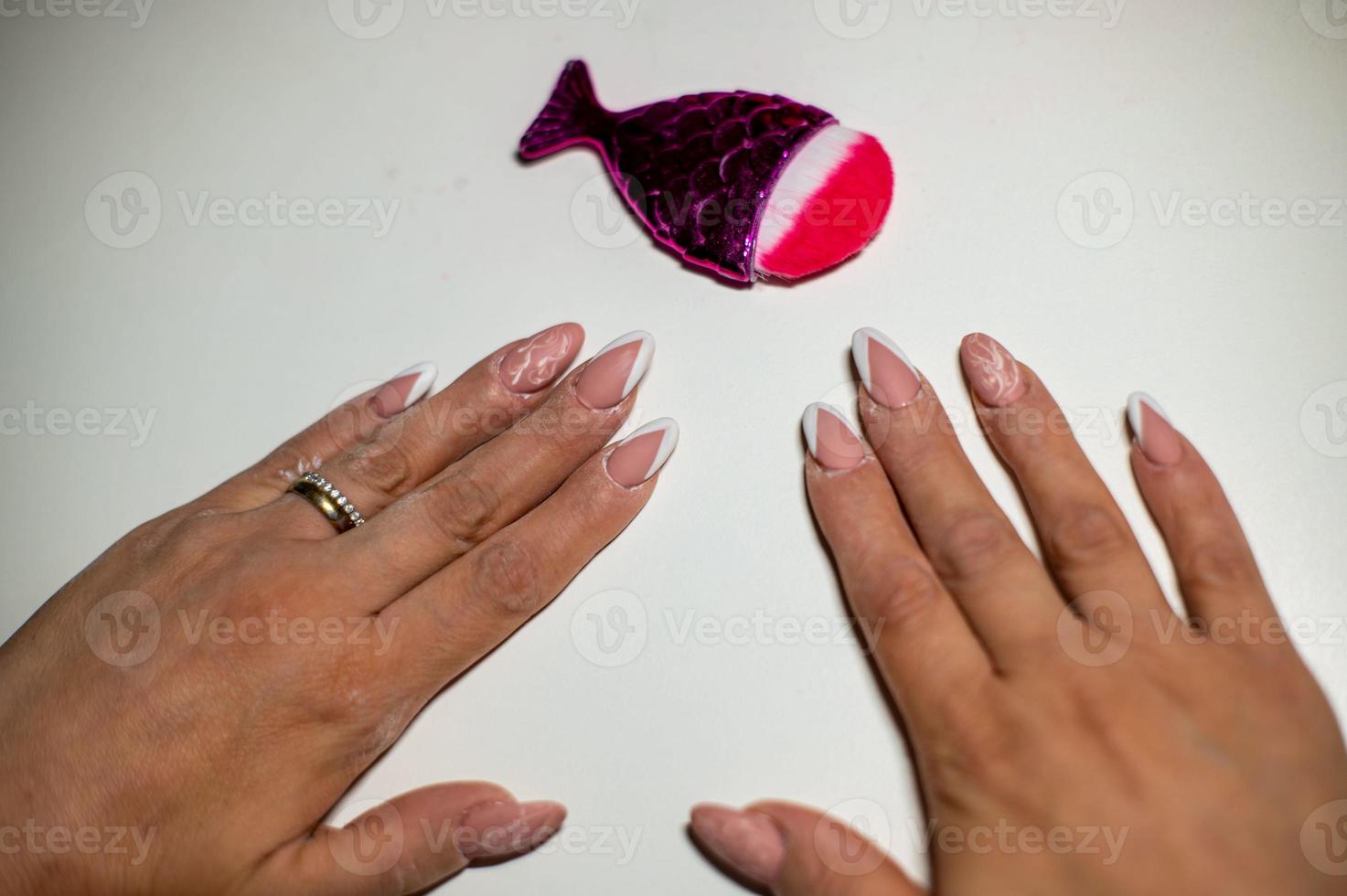 Nail decorations with special UV gel photo