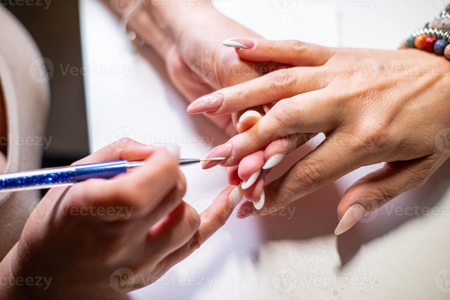 Nail decorations with special UV gel photo