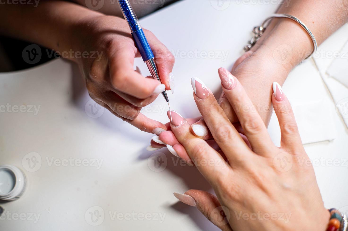 Nail decorations with special UV gel photo