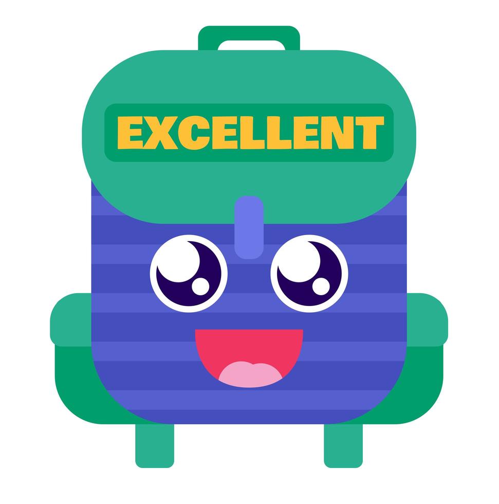 School backpack excellent reward sticker vector