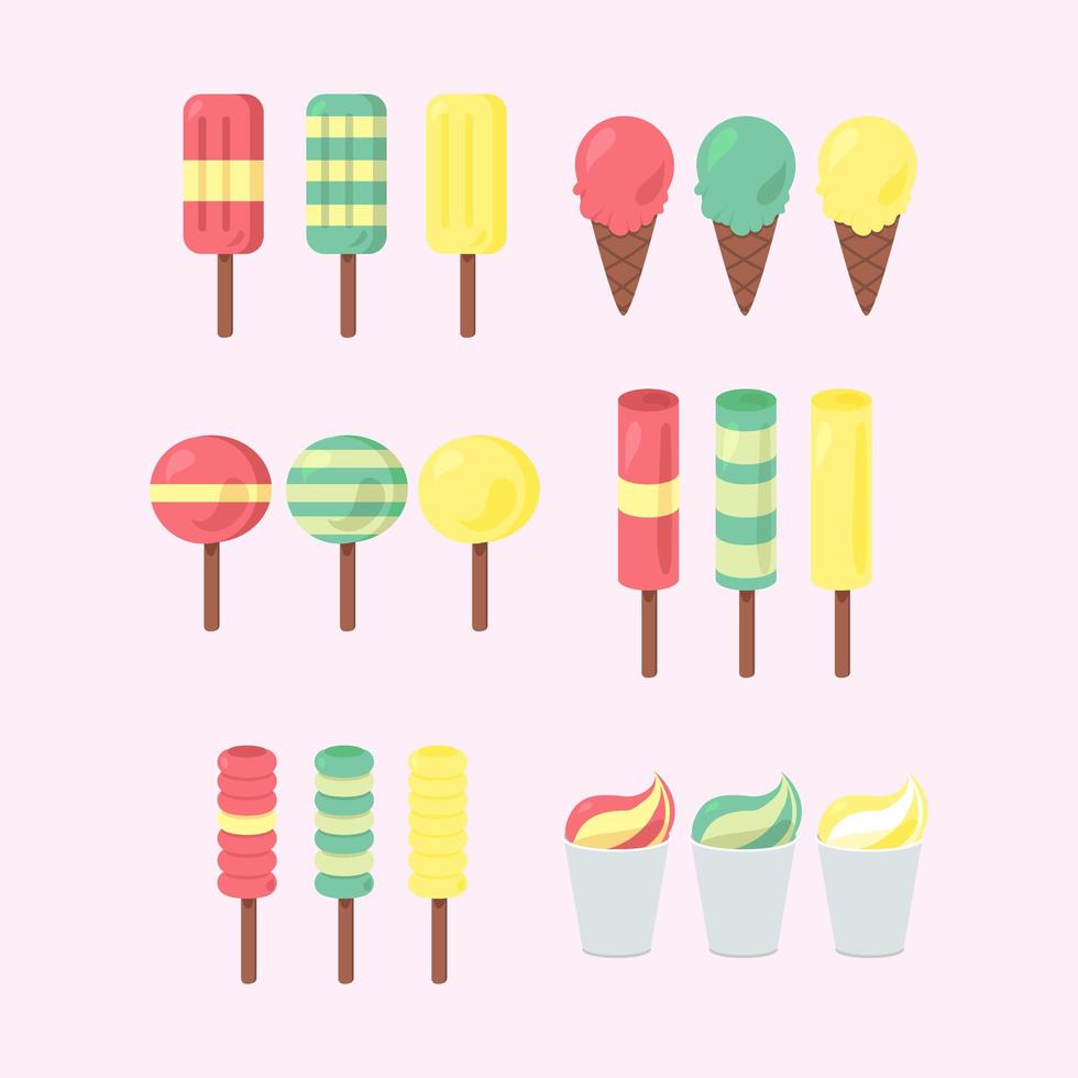 Vector set of ice-creams