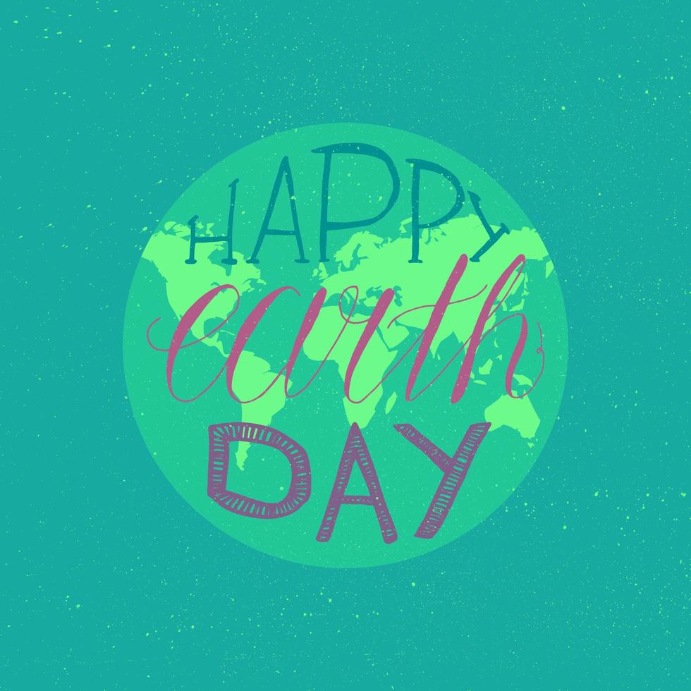 Happy Earth Day Lettering vector