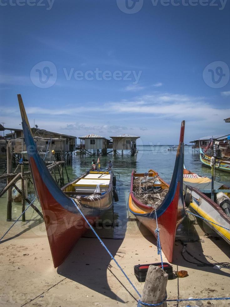 Fishing villages and fishing boat photo