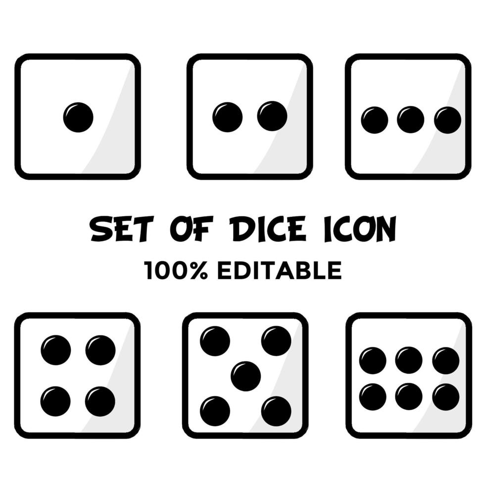 Set of dice icon template vector
