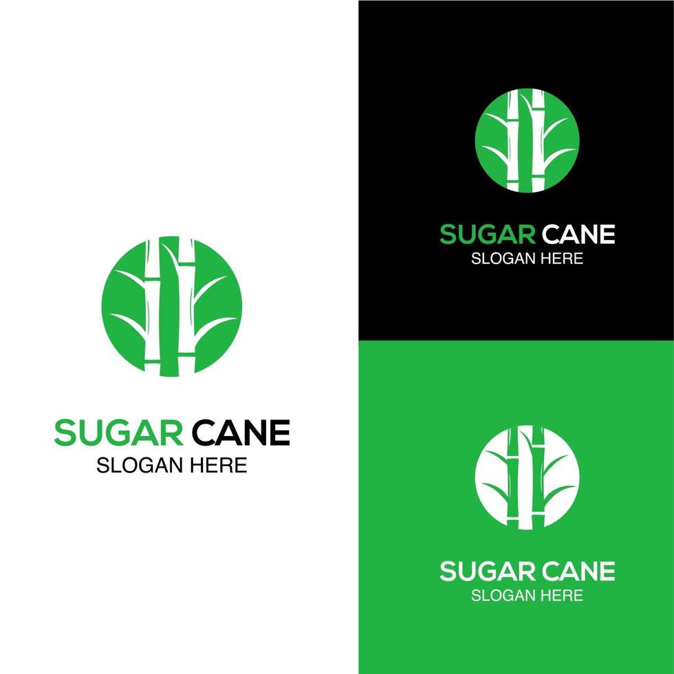 Sugar cane logo design concept, cane sugar logo in circle, icon vector