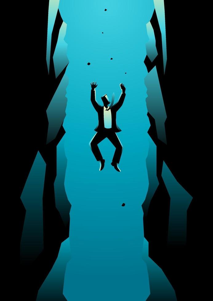 Businessman Falling Into Pit vector
