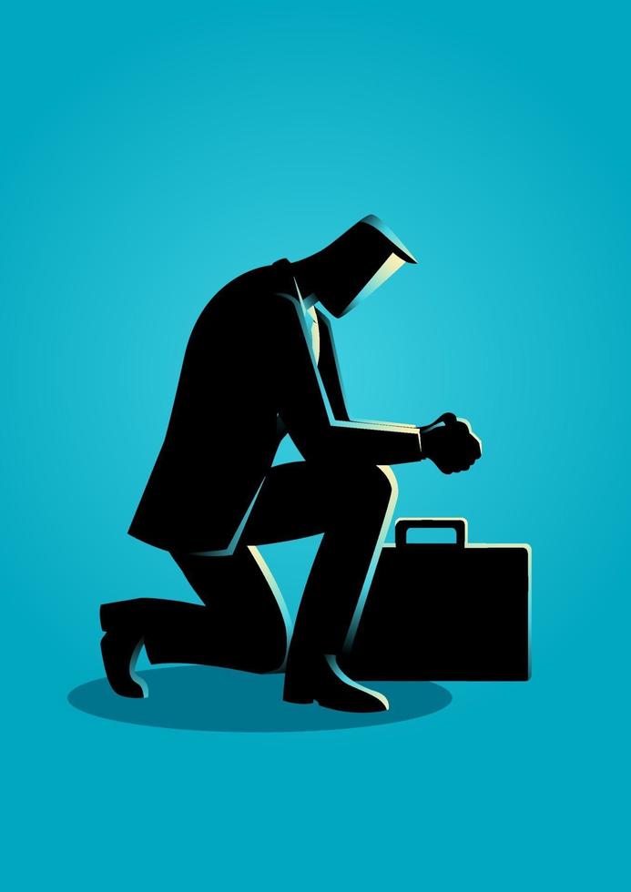 Illustration of a businessman praying vector