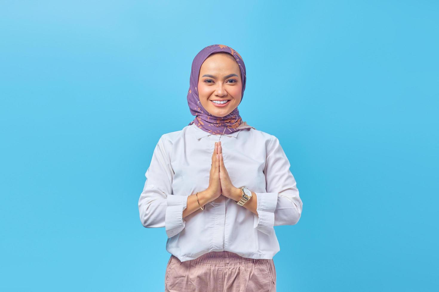 Portrait of beautiful Asian woman smiling with a friendly expression photo