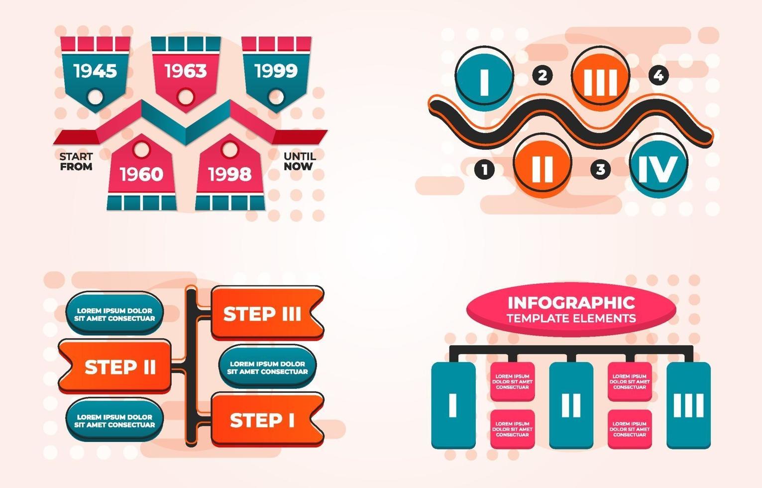 elementos de infografía de línea de tiempo vector