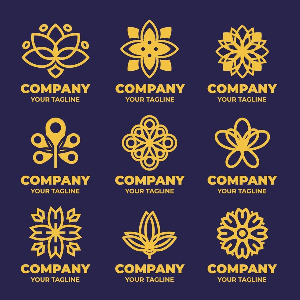 colecciones de logos de flores vector