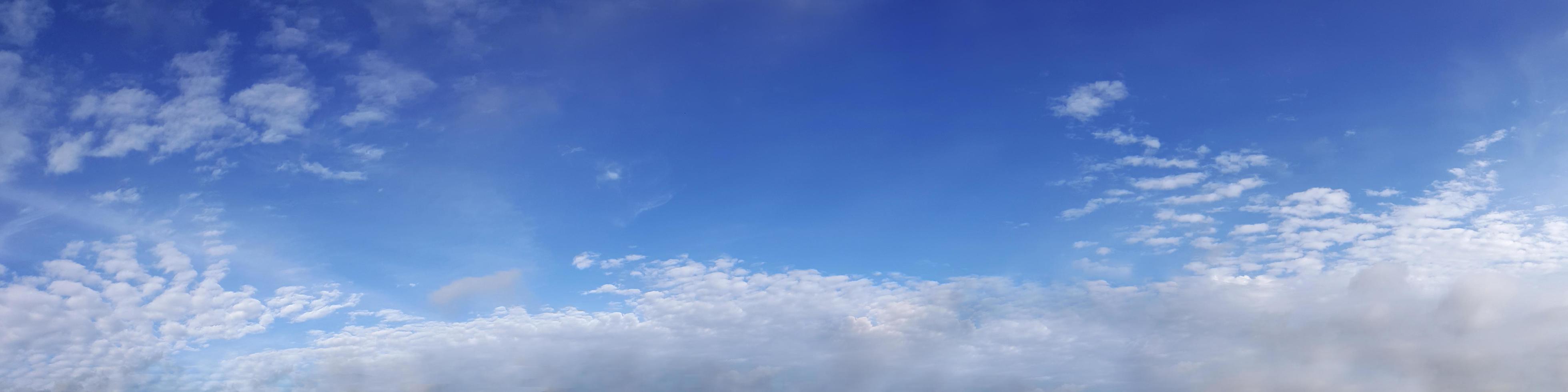 Vibrant color panoramic sky with cloud on a sunny day. photo